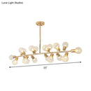 Modern gold linear island light dining room ribbing glass shade