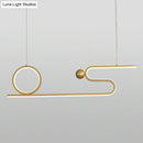 DecorBites™ Minimalist Gold Linear LED Island Lighting for Restaurants - Metal Ceiling Hang Lamp