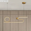 DecorBites™ Minimalist Gold Linear LED Island Lighting for Restaurants - Metal Ceiling Hang Lamp