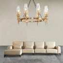 Modern gold lustre glass chandelier dining room pendant light