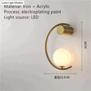 Modern gold luxury creative led bedside wall lamp bedroom sconce