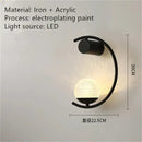 Modern gold luxury creative led bedside wall lamp bedroom sconce