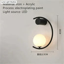 Modern gold luxury creative led bedside wall lamp bedroom sconce