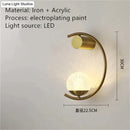 Modern gold luxury creative led bedside wall lamp bedroom sconce