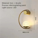 Modern gold luxury creative led bedside wall lamp bedroom sconce