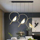 Modern gold magpie bird led chandelier dining room pendant light