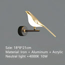 Modern gold magpie bird led chandelier dining room pendant light