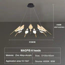 Modern gold magpie bird led ring chandelier dining room light
