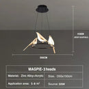 Modern gold magpie bird led ring chandelier dining room light