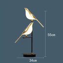 Modern gold magpie bird led ring chandelier dining room light