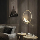 Modern gold magpie bird led ring chandelier dining room light