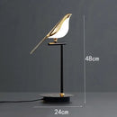 Modern gold magpie bird led ring chandelier dining room light