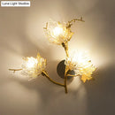 Modern gold maple leaf glass wall lighting fixture dining room
