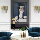 Modern gold mask canvas wall art living room decor 110v-120v light