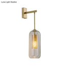 Modern gold mesh and clear glass sconce bedroom wall lamp
