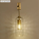 Modern gold mesh and clear glass sconce bedroom wall lamp