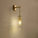 Modern gold mesh and clear glass sconce bedroom wall lamp