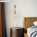 Modern gold mesh and clear glass sconce bedroom wall lamp