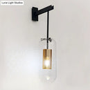 Modern gold mesh clear glass hanging light bedroom wall sconce