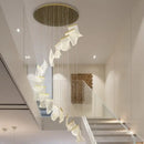 Modern gold mesh duplex building chandelier living room pendant light