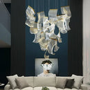 Modern gold mesh duplex building chandelier living room pendant light