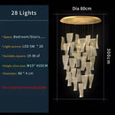 Modern gold mesh duplex building chandelier living room pendant light