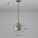Modern gold mesh glass ball pendant light for kitchen dining room