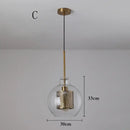 Modern gold mesh glass ball pendant light for kitchen dining room