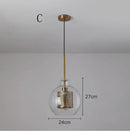Modern gold mesh glass ball pendant light for kitchen dining room