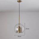 Modern gold mesh glass pendant light kitchen fixture