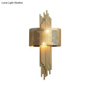 Modern gold mesh sconce lamp – living room wall lamp