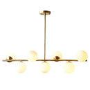 Modern gold metal 7 light modern gold island pendant dining room