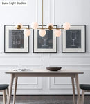 Modern gold metal 7 light modern gold island pendant dining room