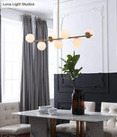 Modern gold metal 7 light modern gold island pendant dining room