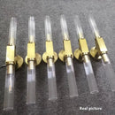 Modern gold metal and glass wall sconce light for bathroom