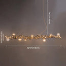 Modern gold metal arched ceiling light for dining room with 6 bulbs