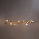 Modern gold metal arched ceiling light for dining room with 6 bulbs