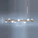 Modern gold metal arched ceiling light for dining room with 6 bulbs