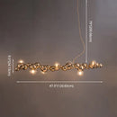 Modern gold metal arched ceiling light for dining room with 6 bulbs