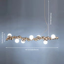 Modern gold metal arched ceiling light for dining room with 6 bulbs