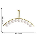 Modern gold metal arched ceiling light for dining room with 6 bulbs