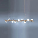 Modern gold metal arched ceiling light for dining room with 6 bulbs