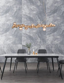 Modern gold metal arched ceiling light for dining room with 6 bulbs