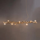 Modern gold metal arched ceiling light for dining room with 6 bulbs