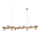 Modern gold metal arched ceiling light for dining room with 6 bulbs