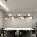 Modern gold metal branching pendant light dining room acrylic flower