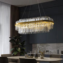 Modern gold metal crystal pendant light dining room dimmable led