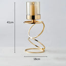 Modern gold metal frame glass candle holder dining room centerpiece