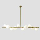 Modern gold metal glass globe chandelier for dining table