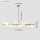 Modern gold metal glass globe chandelier for dining table